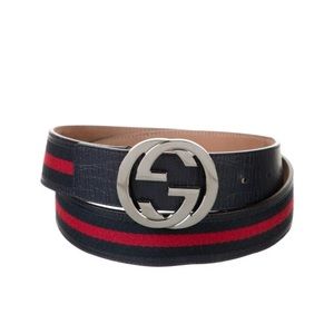 Gucci Mens Web Accent Belt.